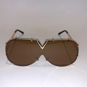 Brand new big frame gold hardware designer stylish driving sunglasses rimless